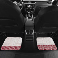 Samoa Siapo Red Trimmed Car Mats Samoa White Sunday LT01 Set 2pcs - Back Red - Polynesian Pride
