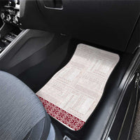 Samoa Siapo Red Trimmed Car Mats Samoa White Sunday LT01 - Polynesian Pride