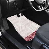 Samoa Siapo Red Trimmed Car Mats Samoa White Sunday LT01 - Polynesian Pride
