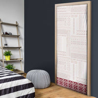 Samoa Siapo Red Trimmed Door Cover Samoa White Sunday LT01 - Polynesian Pride
