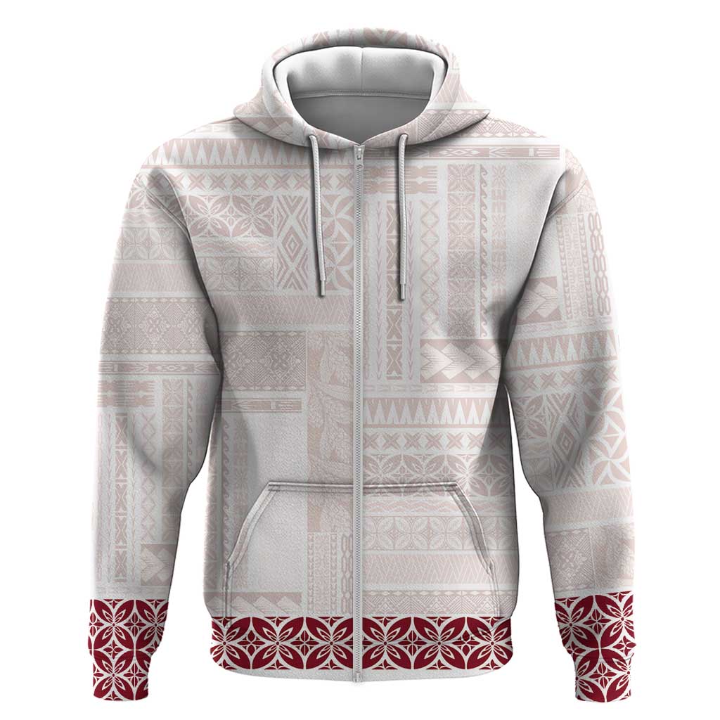 Samoa Siapo Red Trimmed Hoodie Samoa White Sunday - Polynesian Pride