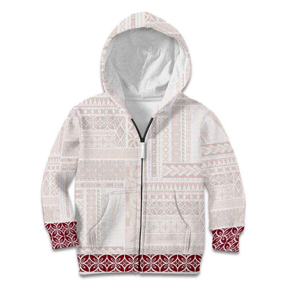 Samoa Siapo Red Trimmed Kid Hoodie Samoa White Sunday - Polynesian Pride