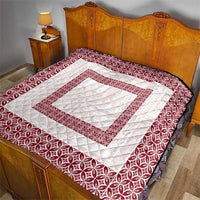 Samoa Siapo Red Trimmed Quilt Samoa White Sunday - Polynesian Pride