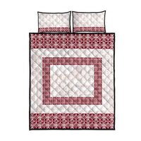 Samoa Siapo Red Trimmed Quilt Bed Set Samoa White Sunday - Polynesian Pride