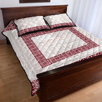 Samoa Siapo Red Trimmed Quilt Bed Set Samoa White Sunday - Polynesian Pride