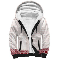 Samoa Siapo Red Trimmed Sherpa Hoodie Samoa White Sunday LT01 Unisex Red - Polynesian Pride