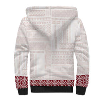 Samoa Siapo Red Trimmed Sherpa Hoodie Samoa White Sunday LT01 - Polynesian Pride