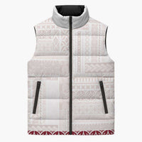 Samoa Siapo Red Trimmed Sleeveless Puffer Jacket Samoa White Sunday LT01 Unisex Red - Polynesian Pride