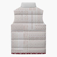 Samoa Siapo Red Trimmed Sleeveless Puffer Jacket Samoa White Sunday LT01 - Polynesian Pride