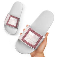 Samoa Siapo Red Trimmed Slide Sandals Samoa White Sunday - Polynesian Pride