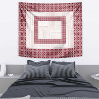 Samoa Siapo Red Trimmed Tapestry Samoa White Sunday - Polynesian Pride