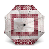 Samoa Siapo Red Trimmed Umbrella Samoa White Sunday - Polynesian Pride