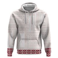 Samoa Siapo Red Trimmed Zip Hoodie Samoa White Sunday - Polynesian Pride