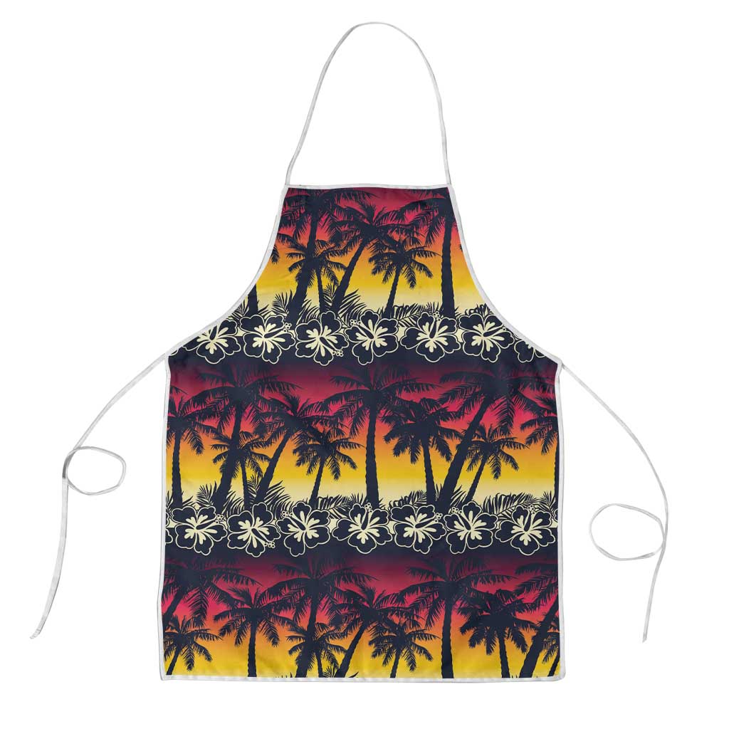 Hawaii Hibiscus Palm Tree Sunset Apron Tropical Style - Polynesian Pride