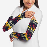 Hawaii Hibiscus Palm Tree Sunset Arm Sleeves Tropical Style - Polynesian Pride
