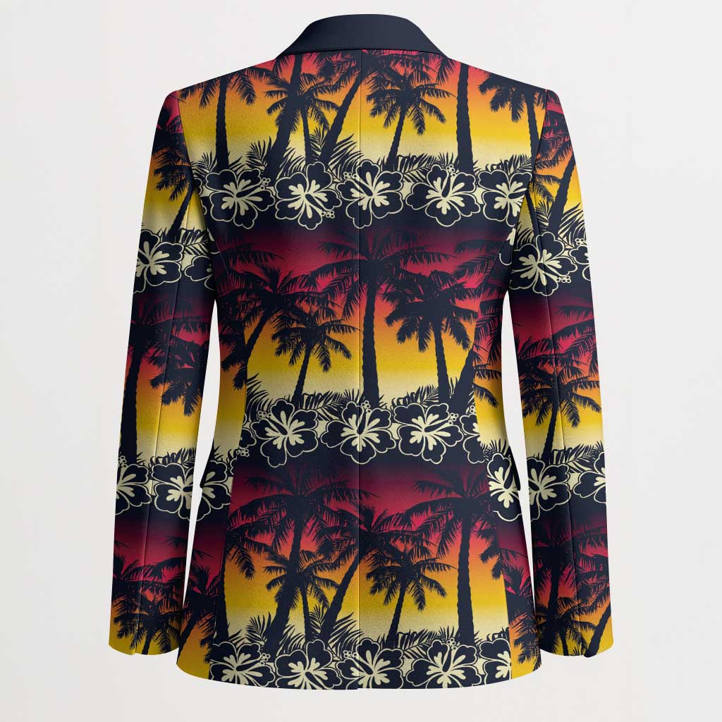 Hawaii Hibiscus Palm Tree Sunset Blazer Tropical Style - Polynesian Pride