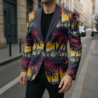 Hawaii Hibiscus Palm Tree Sunset Blazer Tropical Style - Polynesian Pride