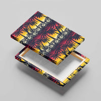 Hawaii Hibiscus Palm Tree Sunset Canvas Wall Art Tropical Style - Polynesian Pride