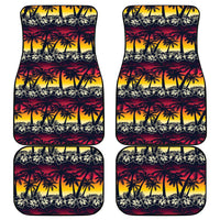 Hawaii Hibiscus Palm Tree Sunset Car Mats Tropical Style - Polynesian Pride