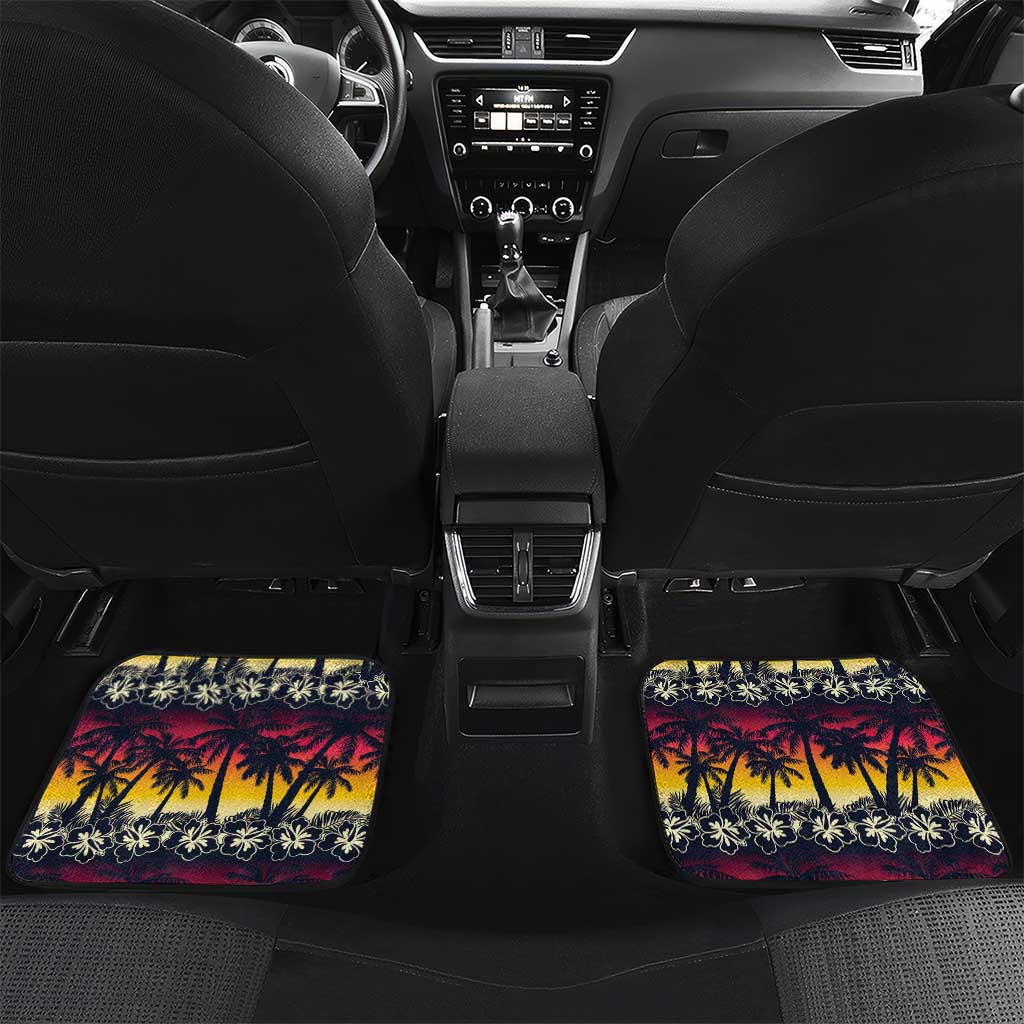 Hawaii Hibiscus Palm Tree Sunset Car Mats Tropical Style - Polynesian Pride