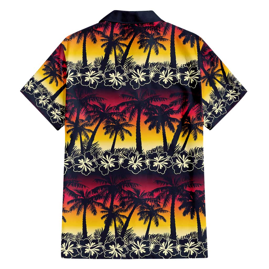Hawaii Hibiscus Palm Tree Sunset Family Matching Summer Maxi Dress and Hawaiian Shirt Tropical Style - Polynesian Pride
