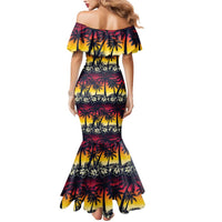 Hawaii Hibiscus Palm Tree Sunset Mermaid Dress Tropical Style - Polynesian Pride