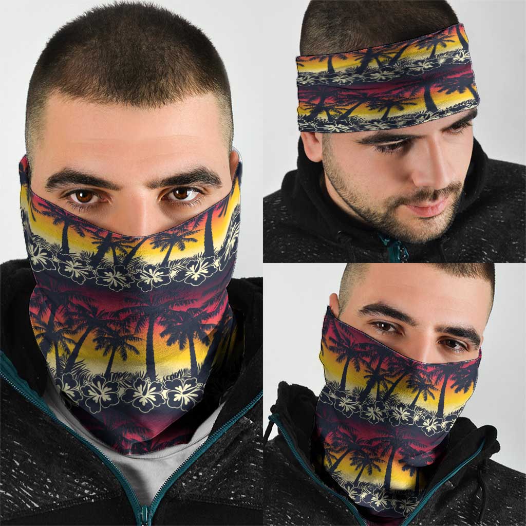 Hawaii Hibiscus Palm Tree Sunset Neck Gaiter Tropical Style - Polynesian Pride