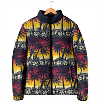 Hawaii Hibiscus Palm Tree Sunset Padded Jacket Tropical Style - Polynesian Pride