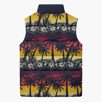 Hawaii Hibiscus Palm Tree Sunset Sleeveless Puffer Jacket Tropical Style - Polynesian Pride