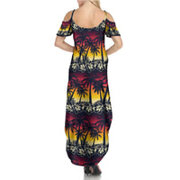 Hawaii Hibiscus Palm Tree Sunset Summer Maxi Dress Tropical Style - Polynesian Pride