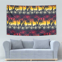 Hawaii Hibiscus Palm Tree Sunset Tapestry Tropical Style - Polynesian Pride