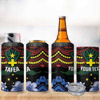 Personalised Vanuatu Tafea Province 4 in 1 Can Cooler Tumbler Unique Tropical Tribal Pattern