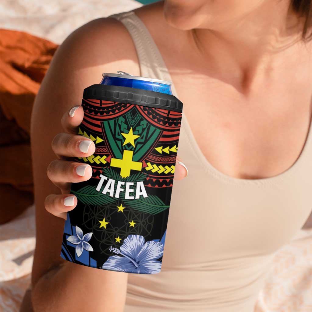 Personalised Vanuatu Tafea Province 4 in 1 Can Cooler Tumbler Unique Tropical Tribal Pattern