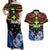 Personalised Vanuatu Tafea Province Couples Matching Off Shoulder Maxi Dress and Hawaiian Shirt Unique Tropical Tribal Pattern