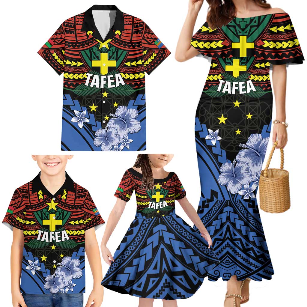 Personalised Vanuatu Tafea Province Family Matching Mermaid Dress and Hawaiian Shirt Unique Tropical Tribal Pattern