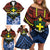 Personalised Vanuatu Tafea Province Family Matching Off Shoulder Short Dress and Hawaiian Shirt Unique Tropical Tribal Pattern