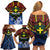 Personalised Vanuatu Tafea Province Family Matching Off Shoulder Short Dress and Hawaiian Shirt Unique Tropical Tribal Pattern