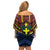 Personalised Vanuatu Tafea Province Family Matching Off Shoulder Short Dress and Hawaiian Shirt Unique Tropical Tribal Pattern