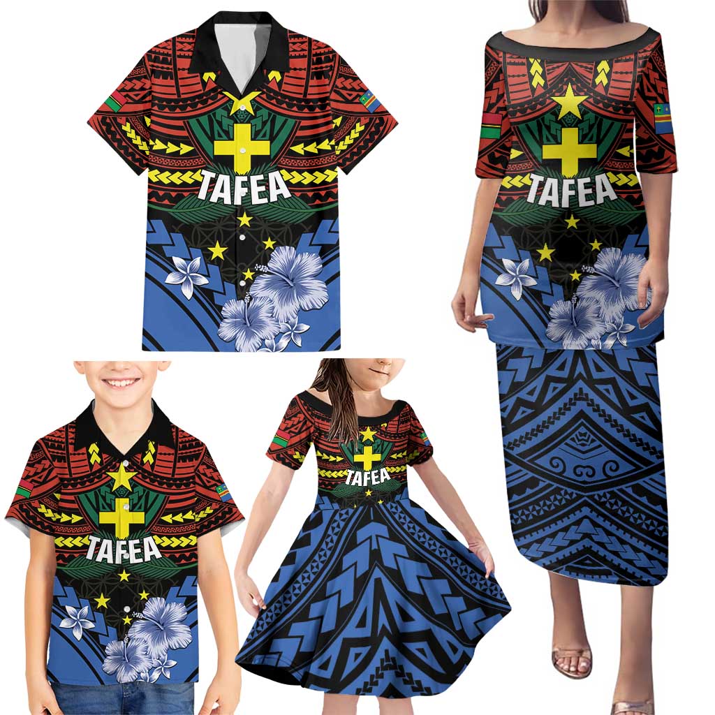 Personalised Vanuatu Tafea Province Family Matching Puletasi and Hawaiian Shirt Unique Tropical Tribal Pattern