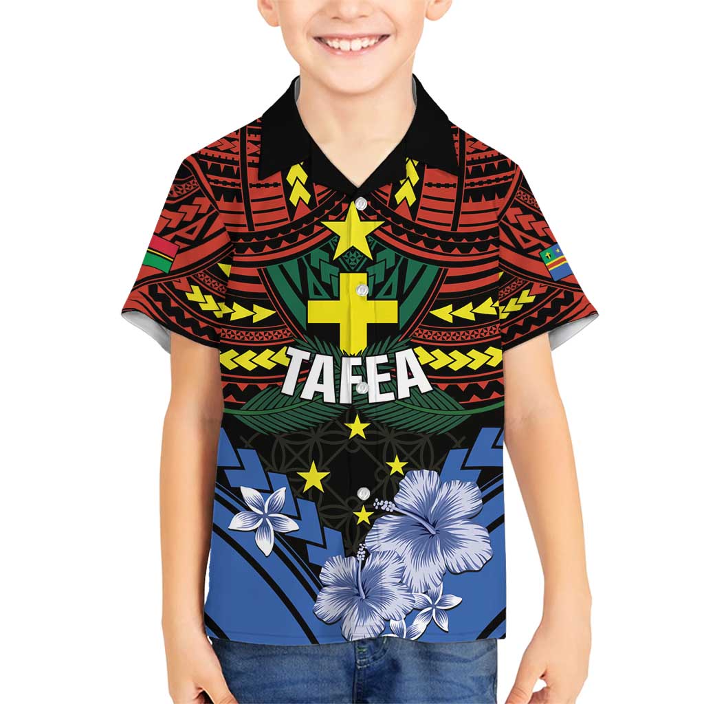 Personalised Vanuatu Tafea Province Family Matching Puletasi and Hawaiian Shirt Unique Tropical Tribal Pattern LT01 Son's Shirt Colorful - Polynesian Pride
