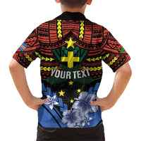 Personalised Vanuatu Tafea Province Family Matching Short Sleeve Bodycon Dress and Hawaiian Shirt Unique Tropical Tribal Pattern LT01 - Polynesian Pride