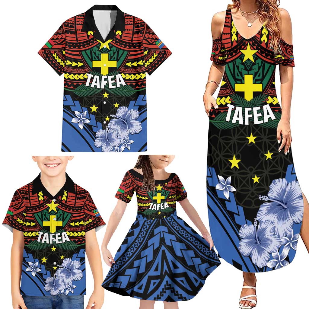 Personalised Vanuatu Tafea Province Family Matching Summer Maxi Dress and Hawaiian Shirt Unique Tropical Tribal Pattern