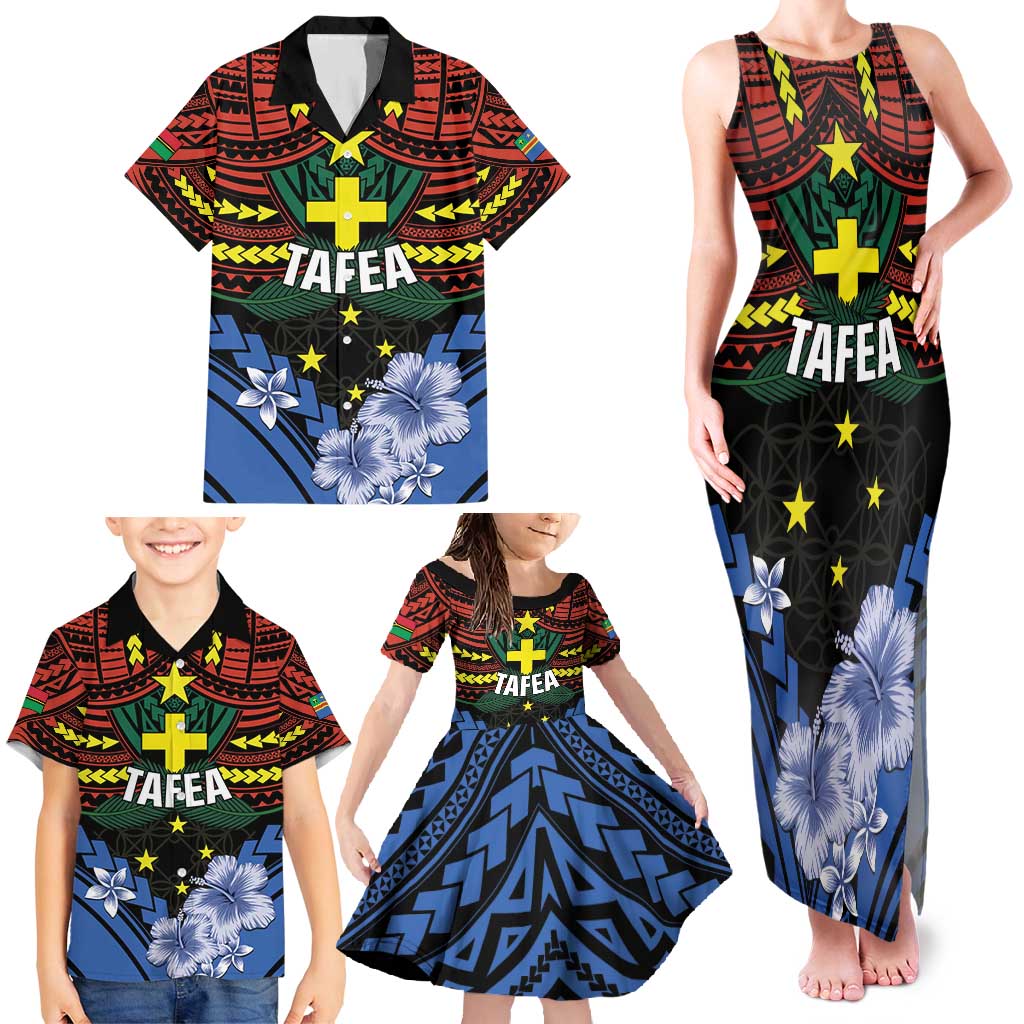 Personalised Vanuatu Tafea Province Family Matching Tank Maxi Dress and Hawaiian Shirt Unique Tropical Tribal Pattern LT01 - Polynesian Pride