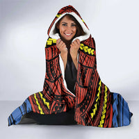 Personalised Vanuatu Tafea Province Hooded Blanket Unique Tropical Tribal Pattern LT01 - Polynesian Pride