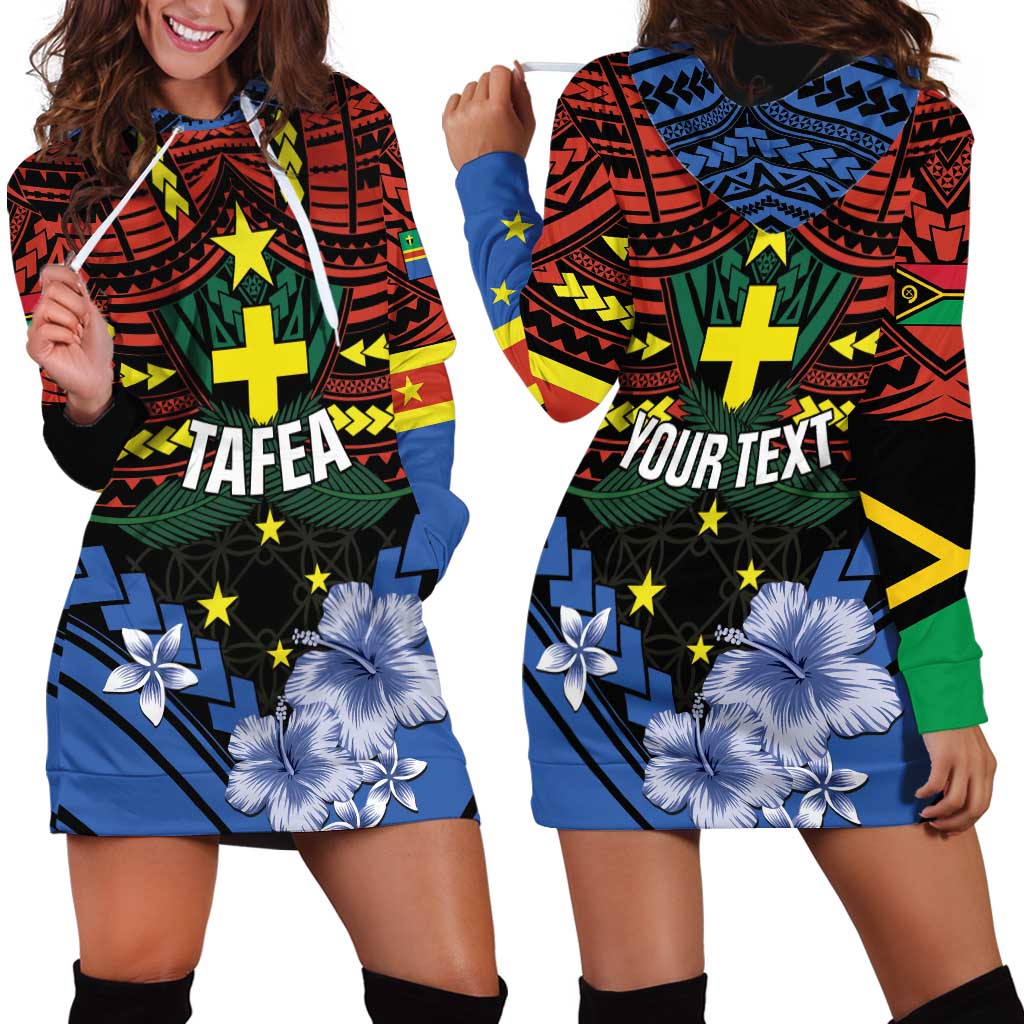 Personalised Vanuatu Tafea Province Hoodie Dress Unique Tropical Tribal Pattern
