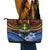 Personalised Vanuatu Tafea Province Leather Tote Bag Unique Tropical Tribal Pattern