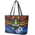 Personalised Vanuatu Tafea Province Leather Tote Bag Unique Tropical Tribal Pattern