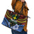 Personalised Vanuatu Tafea Province Leather Tote Bag Unique Tropical Tribal Pattern