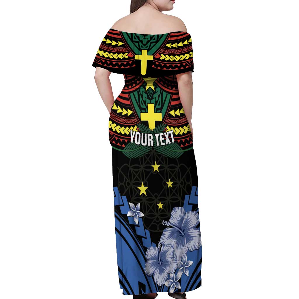 Personalised Vanuatu Tafea Province Off Shoulder Maxi Dress Unique Tropical Tribal Pattern LT01 - Polynesian Pride