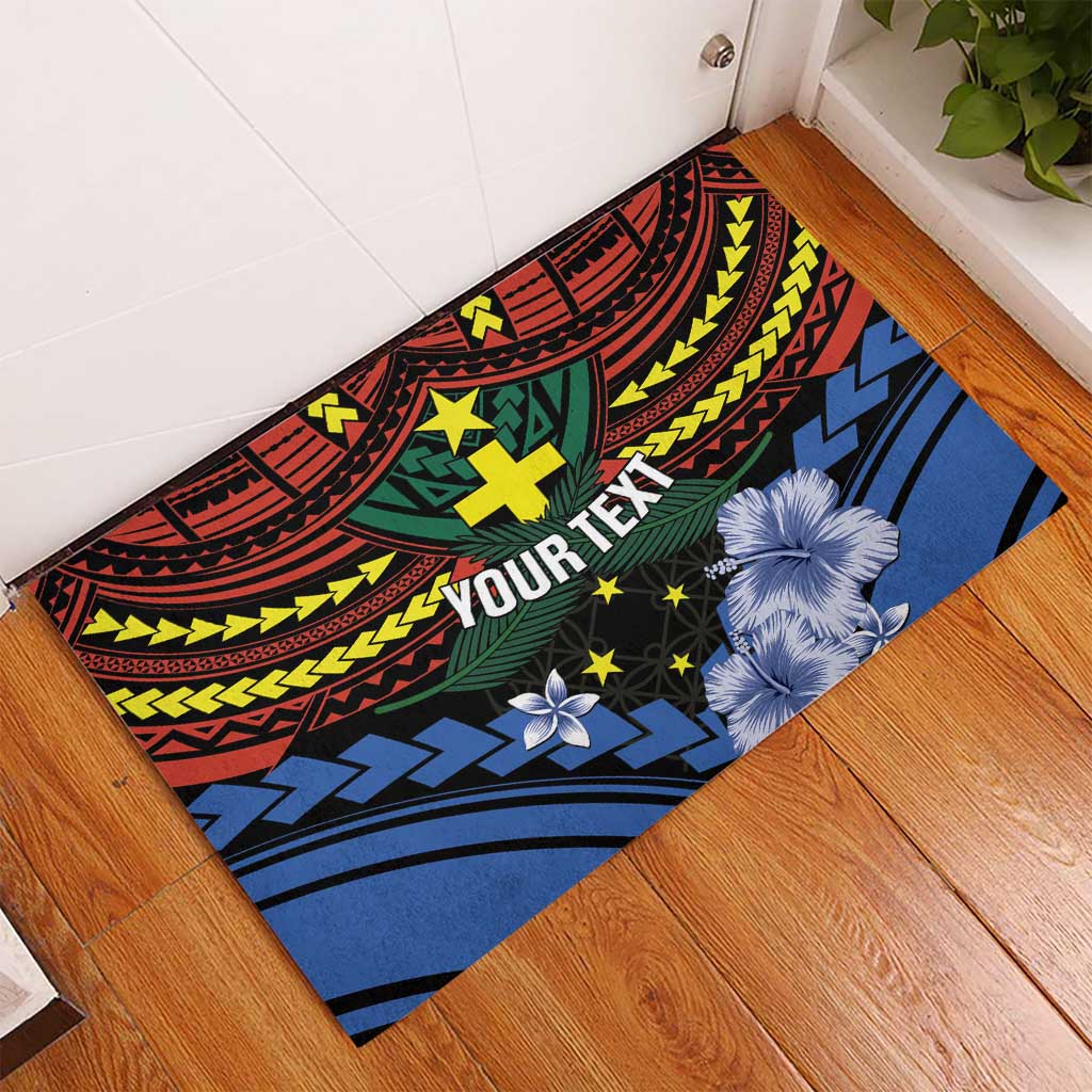 Personalised Vanuatu Tafea Province Rubber Doormat Unique Tropical Tribal Pattern LT01 - Polynesian Pride